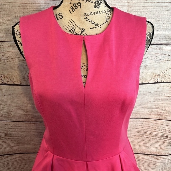 Trina Turk Sunnie Dress Keyhole Opening Sleeveless Pink Swizzle Size 2 Lace Slip - Picture 3 of 10